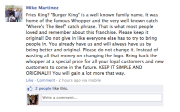Burger King Facebook Name Change