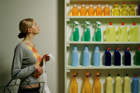 woman at supermarket, generic items