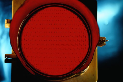 Red Traffic Light Close-Up