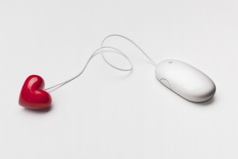 A heart on a computer mouse