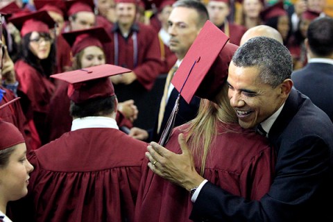 President Obama Delivers Commencement Address At Joplin High School