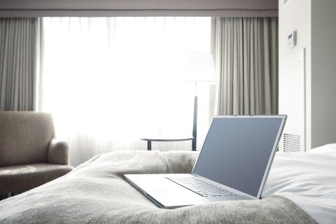 Laptop in Hotel Room