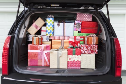 Christmas gifts in car