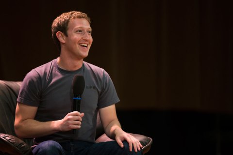 image: Facebook CEO Mark Zuckerberg  addresses students of Moscow's State University in Moscow, Oct. 2, 2012. 