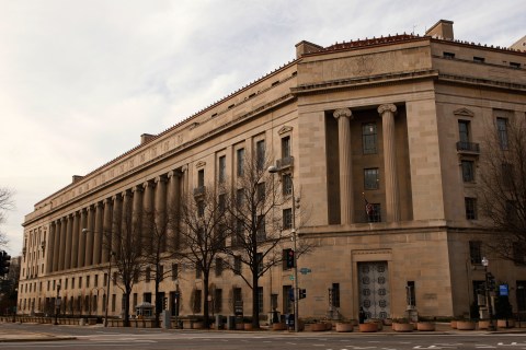 The Justice Department building is seen in Washington