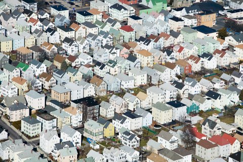 Suburban homes in Massachusetts