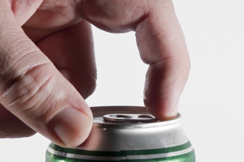 Opening a beer can