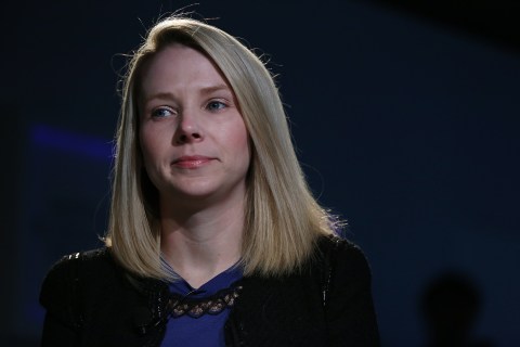 Marissa Mayer, chief executive officer of Yahoo! Inc., at a panel discussion on day three of the World Economic Forum in Davos, Switzerland, on Jan. 25, 2013.