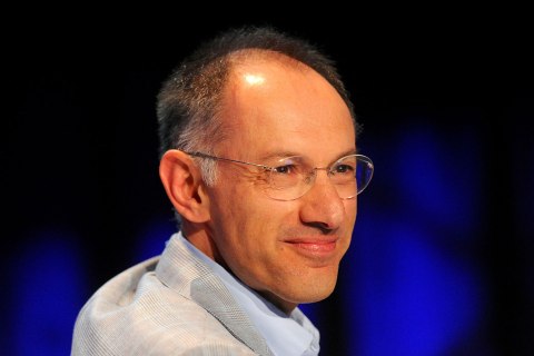 Michael Moritz of Sequoia Capital speaks at the TechCrunch Disrupt conference on Tuesday, Sept. 28, 2010, in San Francisco, California.