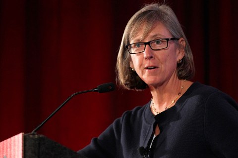 Mary Meeker, partner at Kleiner Perkins Caufield and Byers, speaks during the Web 2. 0 Summit in San Francisco, California, U.S., on Tuesday, Oct. 18, 2011.