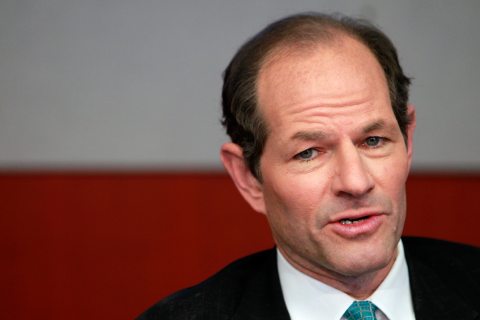 Former New York governor Eliot Spitzer speaks at the Reuters Global Financial Regulation Summit 2010 in New York City, on April 28, 2010.