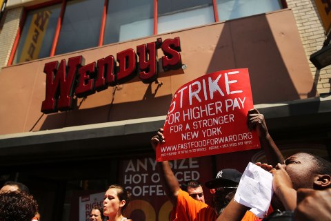 Fast Food Workers Strike, Protest Low Wages