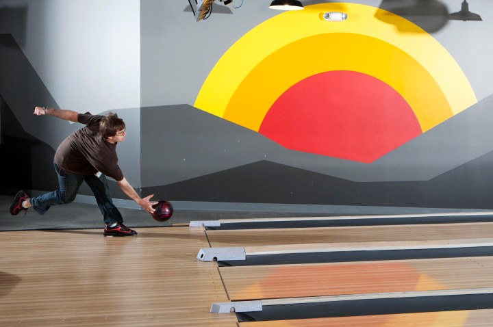 Google bowling alley at Google headquarters in Mountain View, Calif.