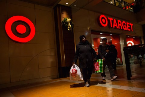 People shop at Target store during Black Friday sales in the Brooklyn borough of New York